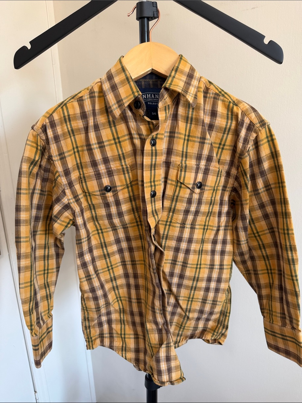 Children's Yellow Plaid Button-Down Shirt by L.L. Bean